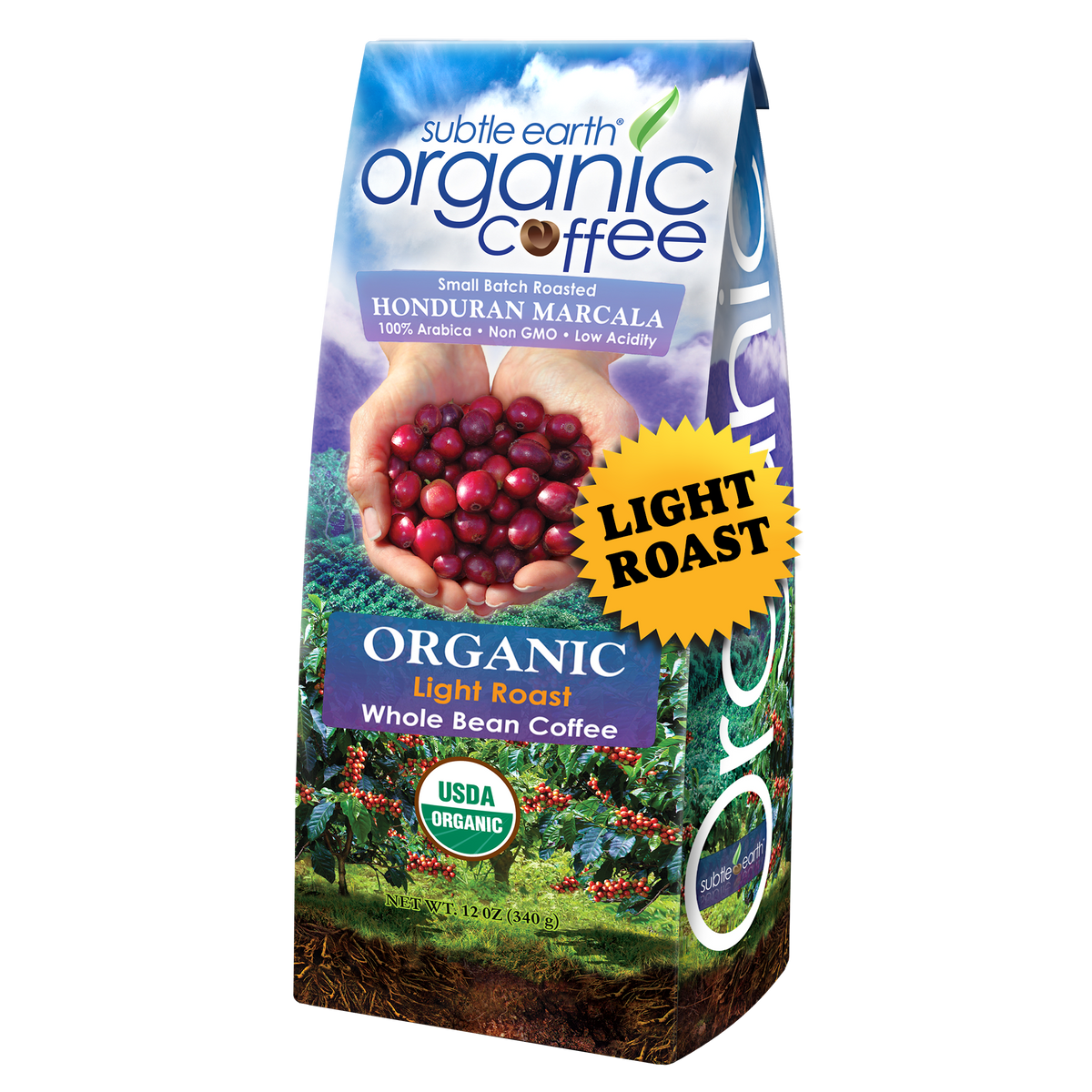 Subtle Earth Organic, 12 oz bag, light roast