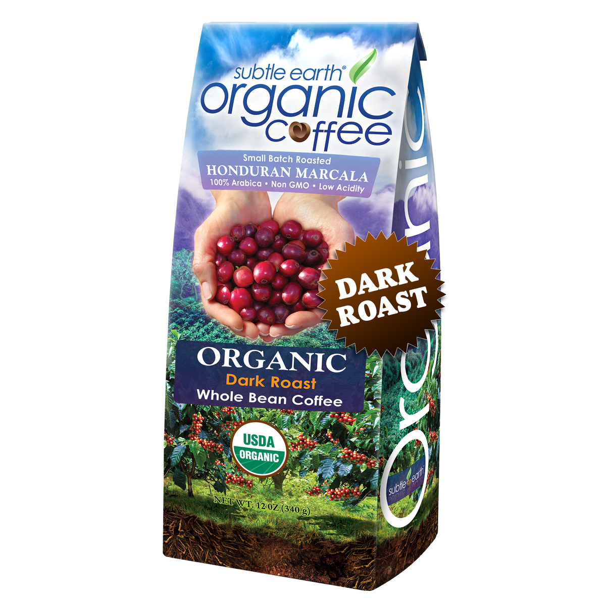 Subtle Earth Organic, 12 oz bag, dark roast