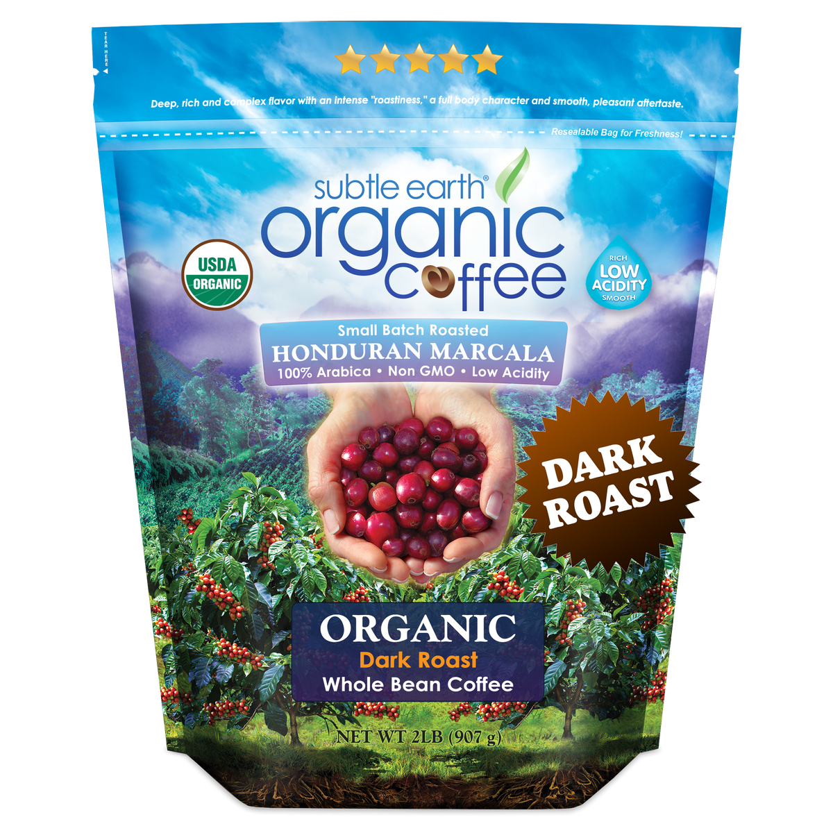 Subtle Earth Organic, 2 lb bag, dark roast