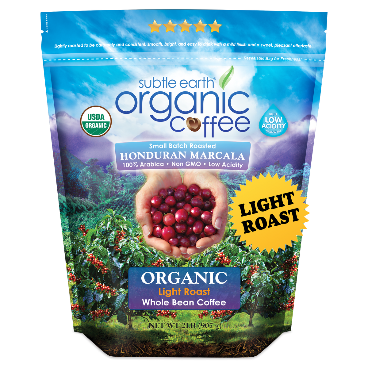 Subtle Earth Organic, 2 lb bag, light roast