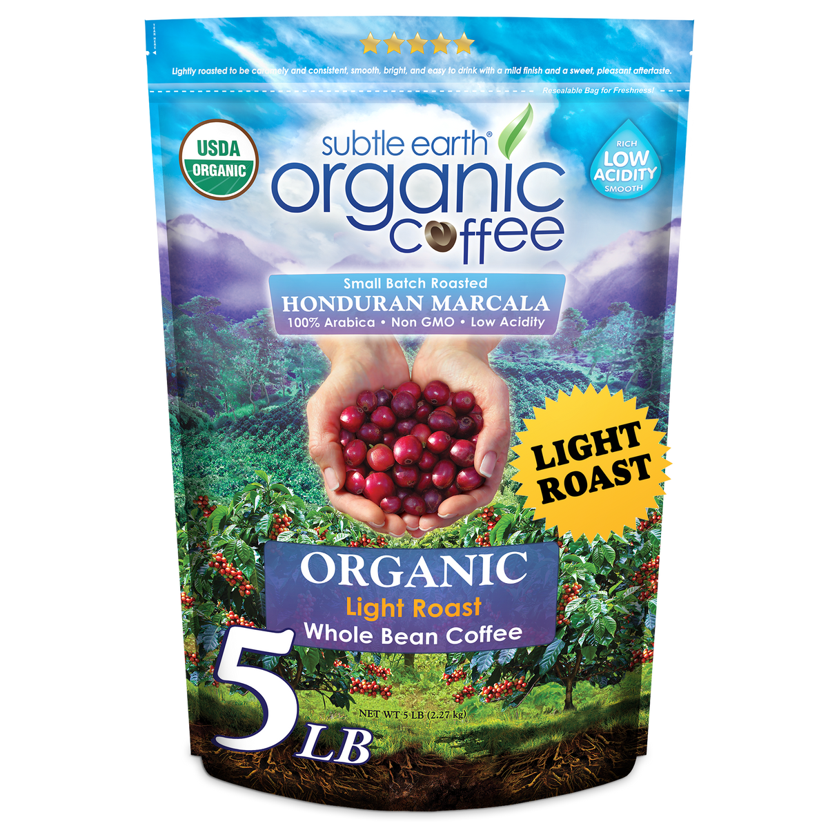 Subtle Earth Organic, 5 lb bag, light roast