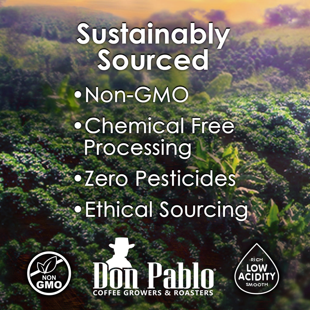 Sustainably sourced: non-GMO, chemical-free processing, zero pesticides, ethical sourcing