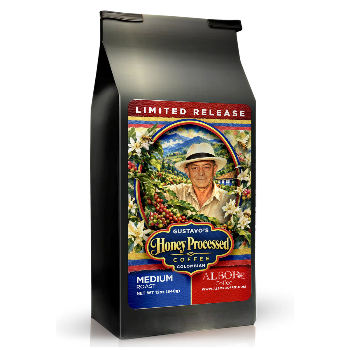 Gustavo's Honey Processed Coffee, Limited Release bag